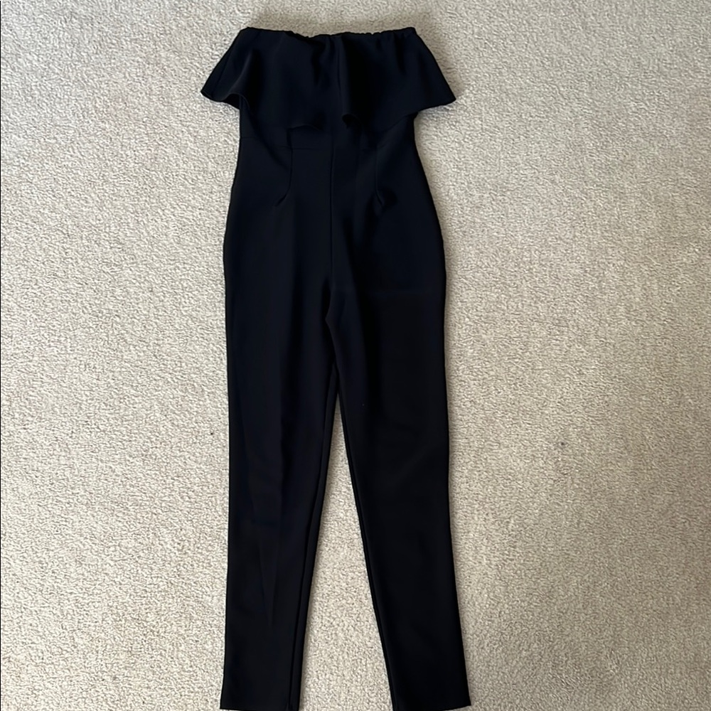 Elegant Black Strapless Jumpsuit